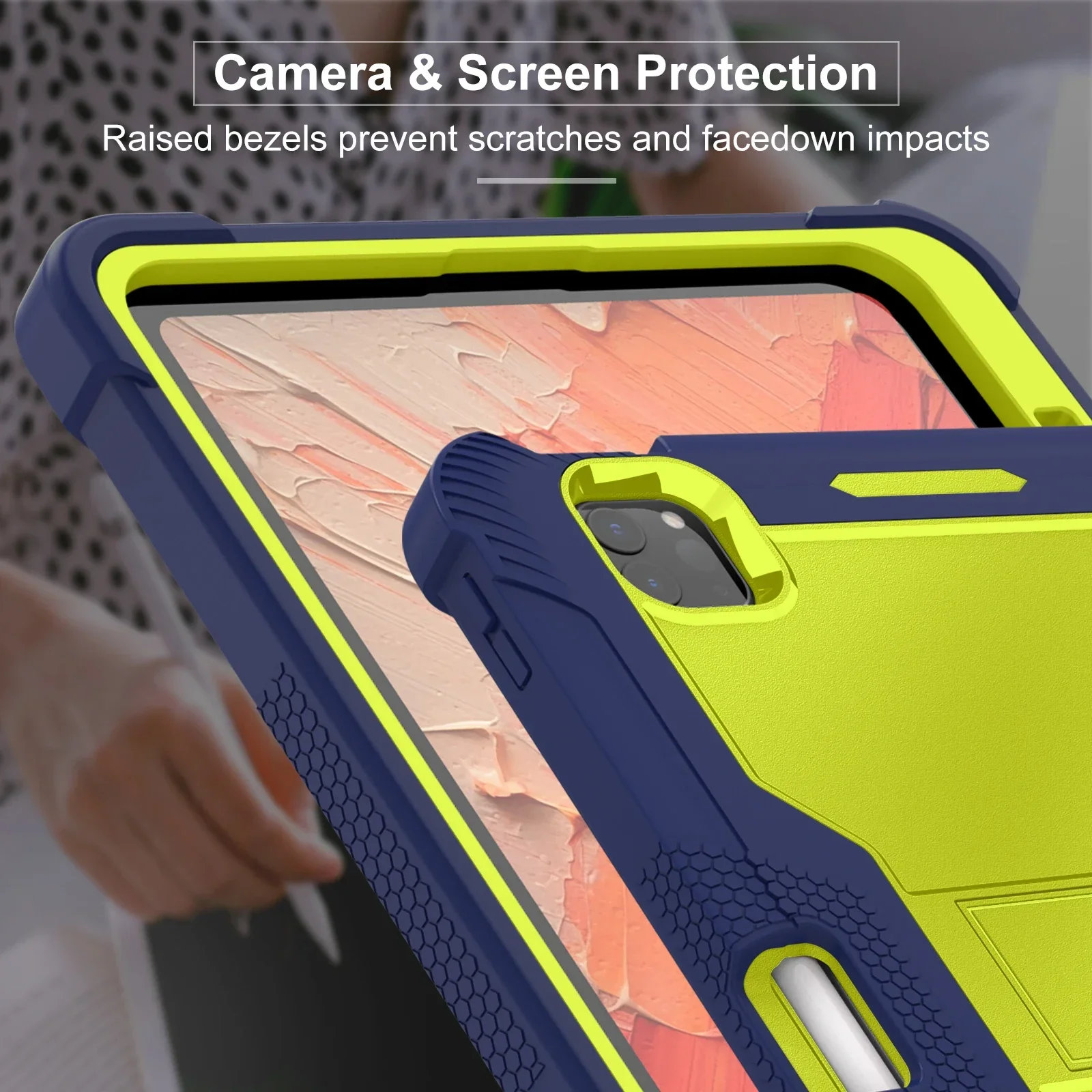 Durable 3-Layer Shockproof Armor Stand Case