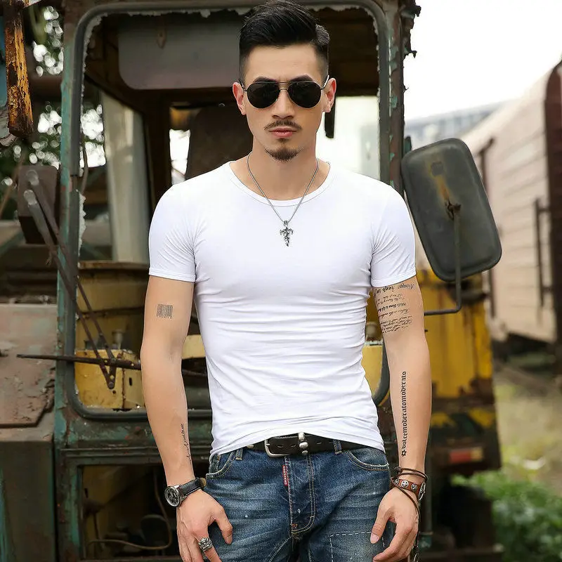 thumbnail image 1 of Camisetas para hombre, camiseta de secado rápido, camiseta ajustada para hombre, camiseta lisa para gimnasio, músculos lisos, ajustada, amarilla, manga corta, moda, caliente, 1 of 5