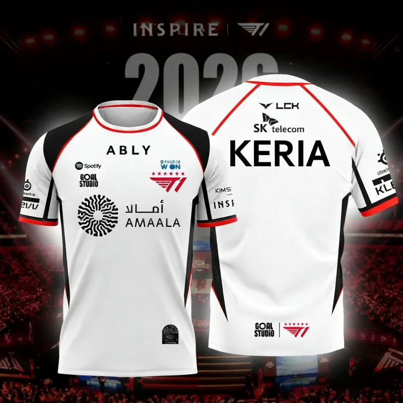 2026 NEUES T1 ESPORTS TEAM TRIKOT FAKER FAN SOMMER KURZARM FÜR GAMING-ENTHUSIASTEN OUTDOOR-SPORTBEKLEIDUNG Strand Surfen – Detail 8