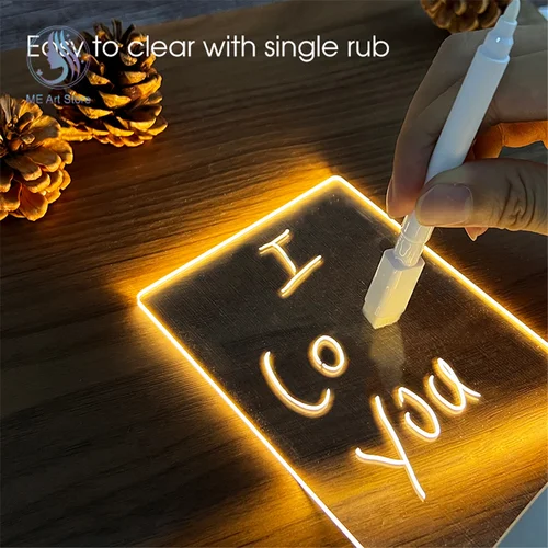 펜 포함 LED 야간 조명 노트 보드 메시지 보드, USB 전원 장식, 야간 램프, 여자 친구, 어린이 선물 5