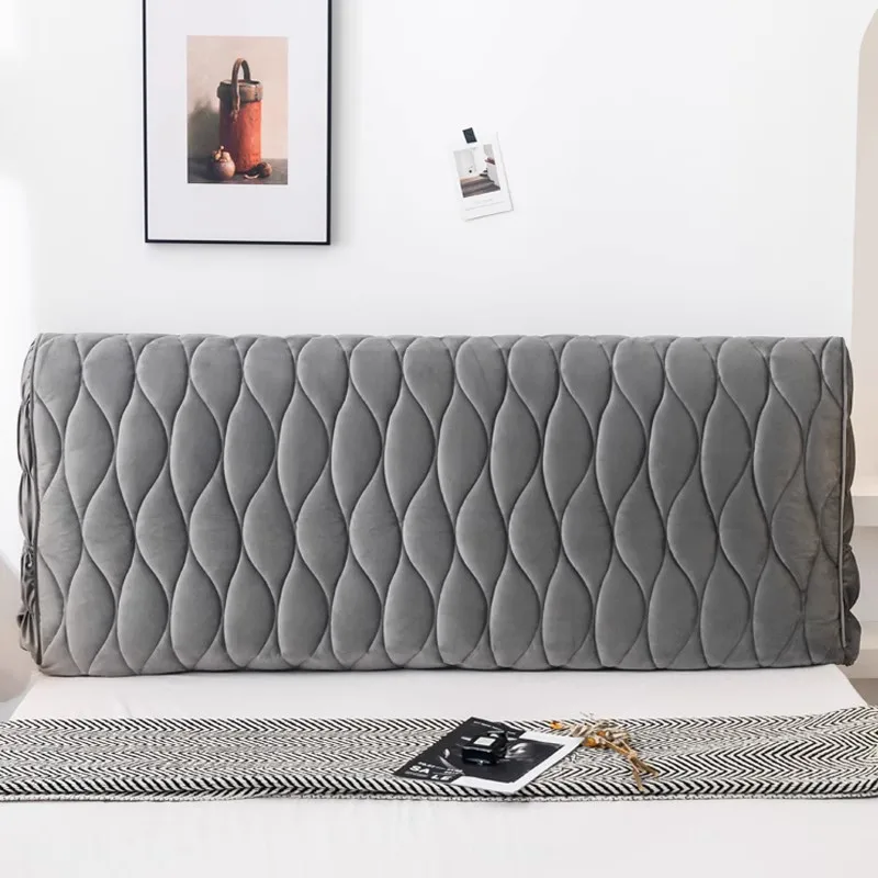 Luxury Velvet Thicken Quilted Headboard Cover Short Plush All-inclusive Bed Head Cover Double Side Quilting Bedside