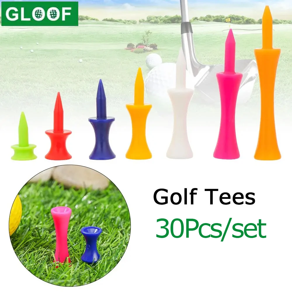 

30Pcs/Set Colorful Plastic Golf Tee Step Down Graduated Castle Tee Height Control for Golf Accessories Random Color