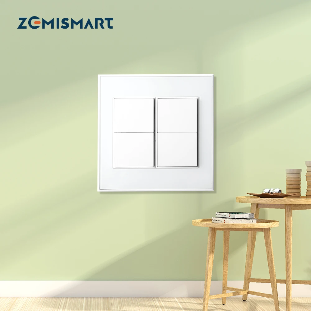 

Tuya Zigbee 4 Gangs Wall Light Switch 4x4 Push Button with Neutral Interruptor Smarttings Alexa Google Home Voice Control
