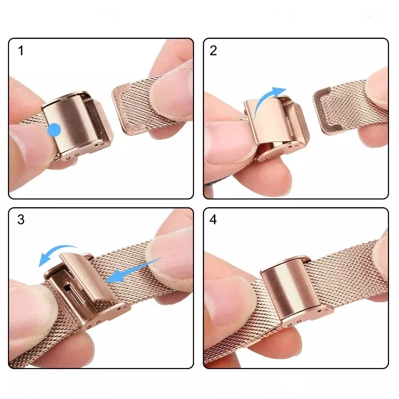 Elegant Slim Metal Milanese Watch Strap Bracelet