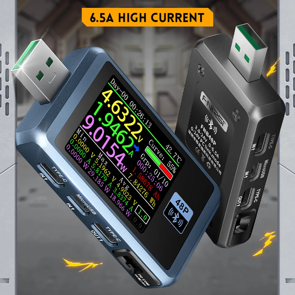 FNB48P-USB-Tester-Voltmeter-Ammeter-TYPE-C-Fast-Charge-Detection ...
