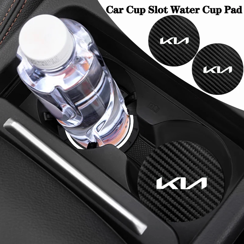 2Pcs Sliding rubber car cup mat for Kia Rio Picanto Sportage Niro Morning Ceed ProCeed Stonic Optima