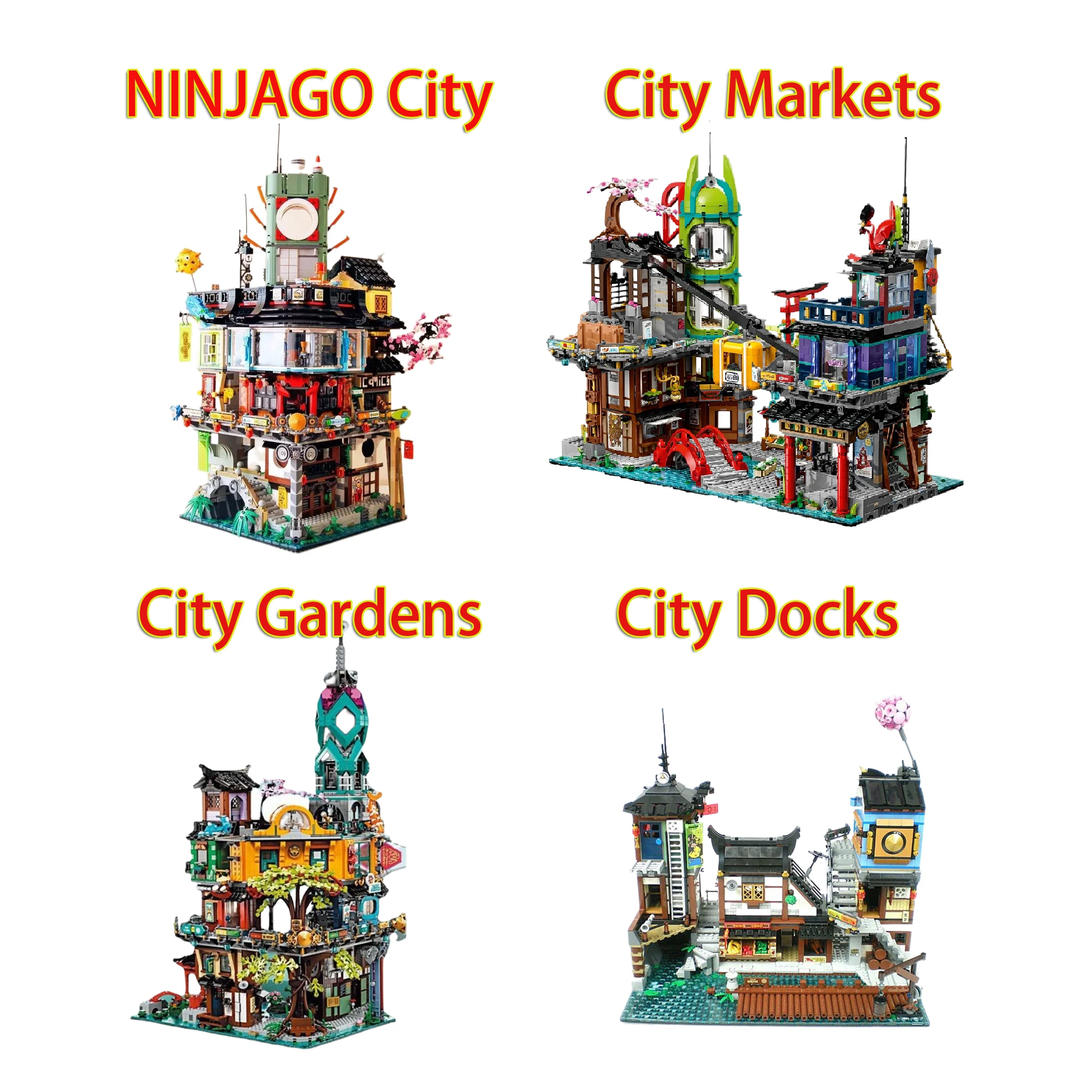 

With LED Lights Famous Model City Compatible 70620 71799 71741 Building Blocks Bricks Toys for Kids Christmas birthday Gifts