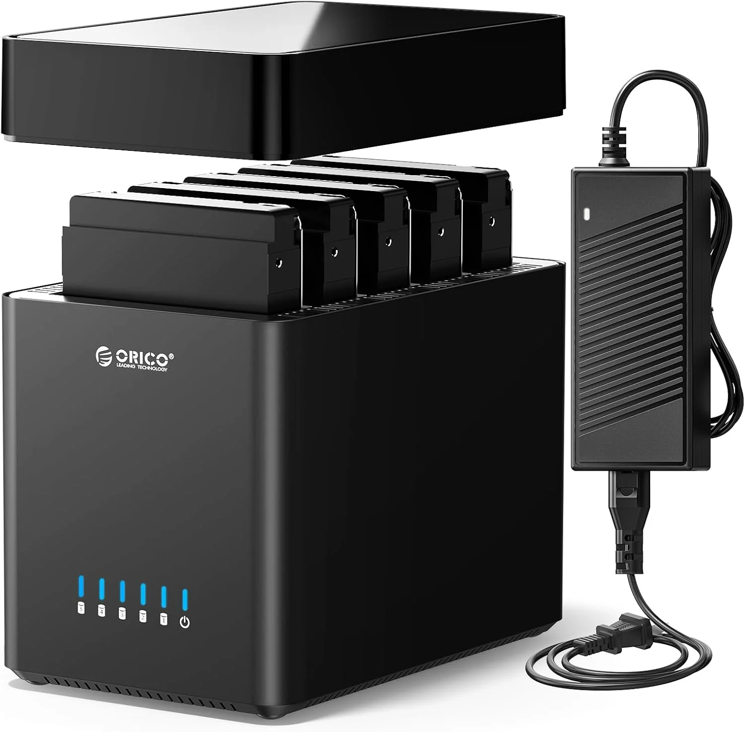 ORICO 5-Bay-3,5-Zoll-Festplattengehäuse, magnetisches, werkzeugloses externes HDD-Dockingstation mit 12 V/6,5 A Netzteil, 90 TB – Detail 17