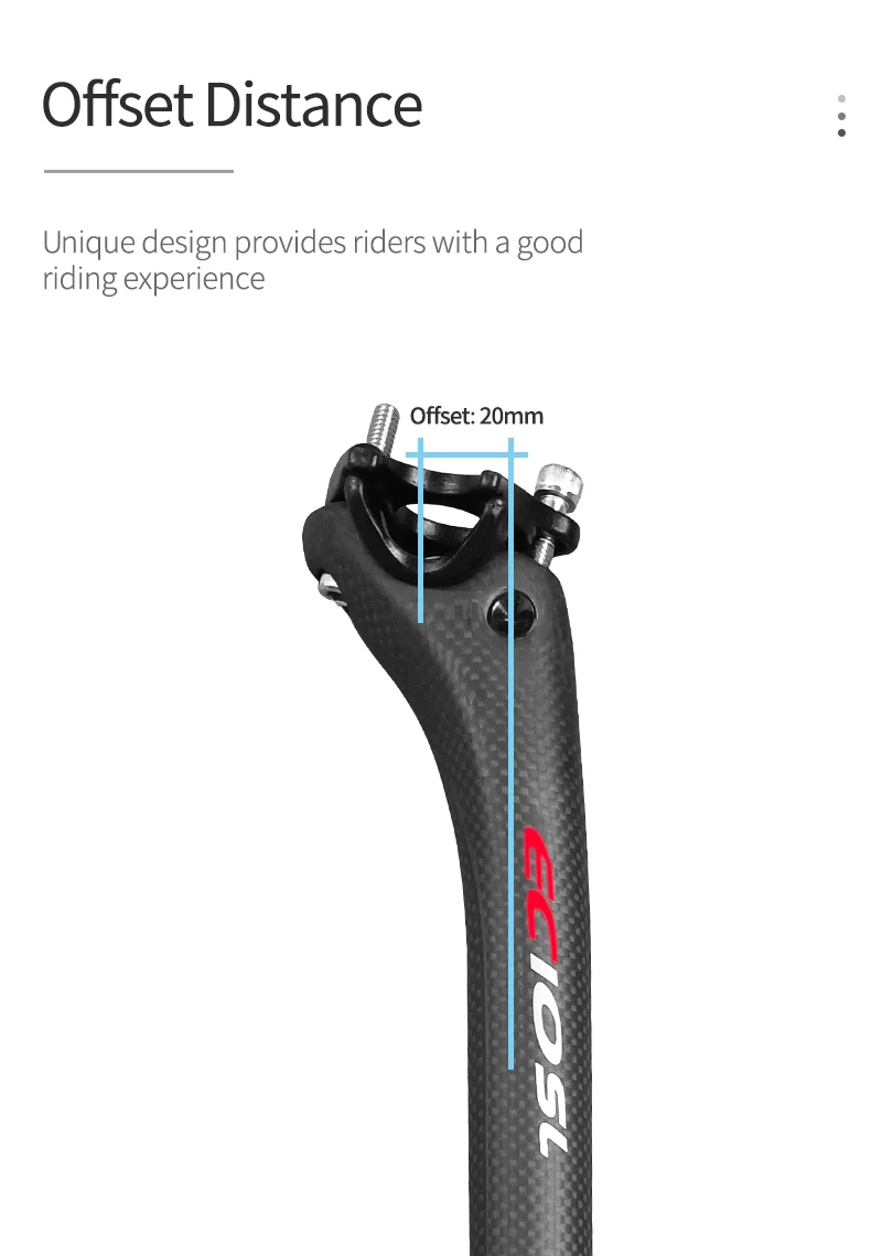 Eciosl carbon mtb Sattelstütze versetzt 25mm Mountainbike Sitzrohr 27.2/30.8/31,6 ultraleichte Glanz/matte Rennrad Sattelstütze – Detail 9