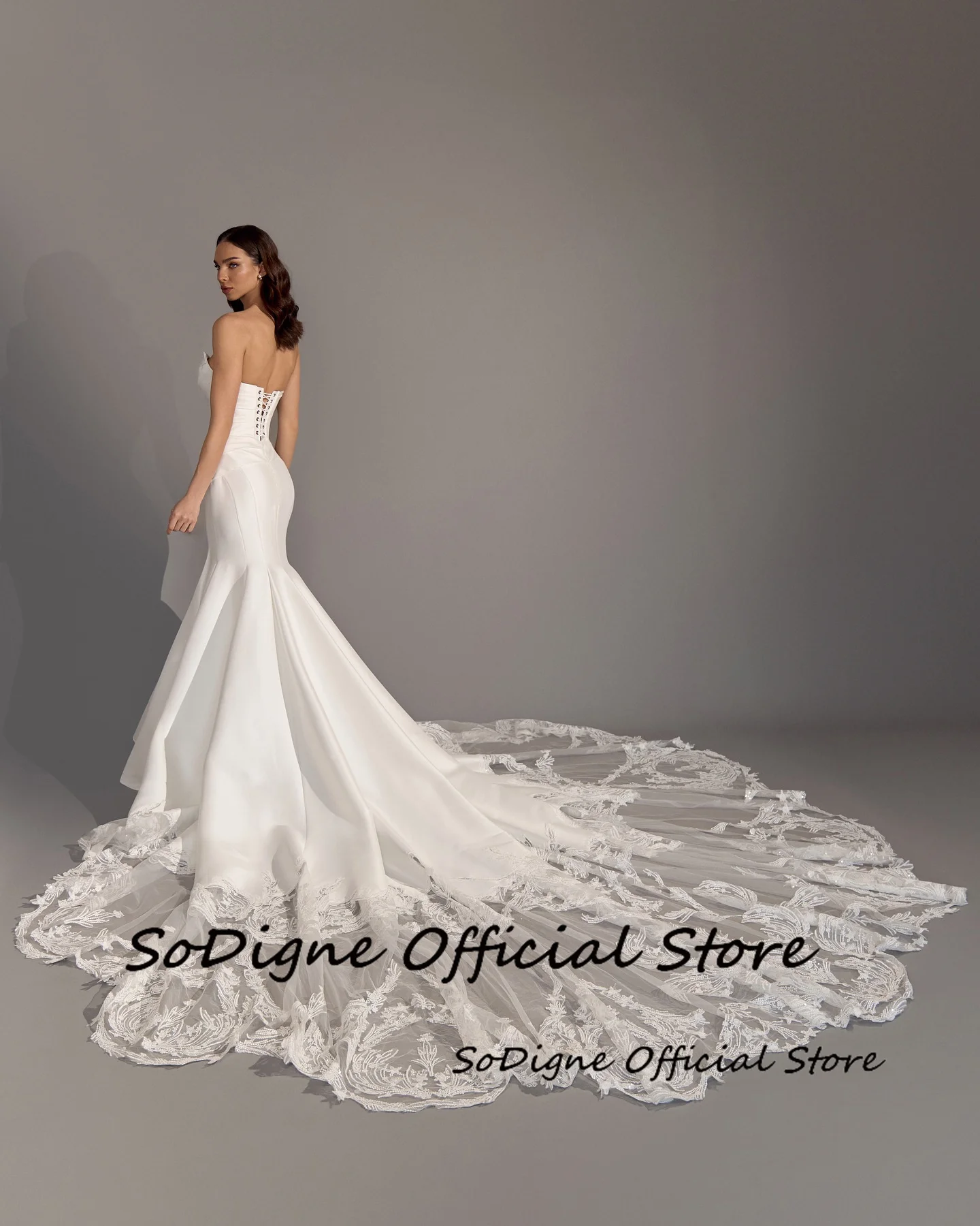 SoDigne Mermaid Satin Appliques Wedding Dresses Sweetheart Sleeveless Bridal Dress Long Wedding Gown Robe De Mairee Customized 15 Sbe514e1e69444a45a2482cb14f168f3cA