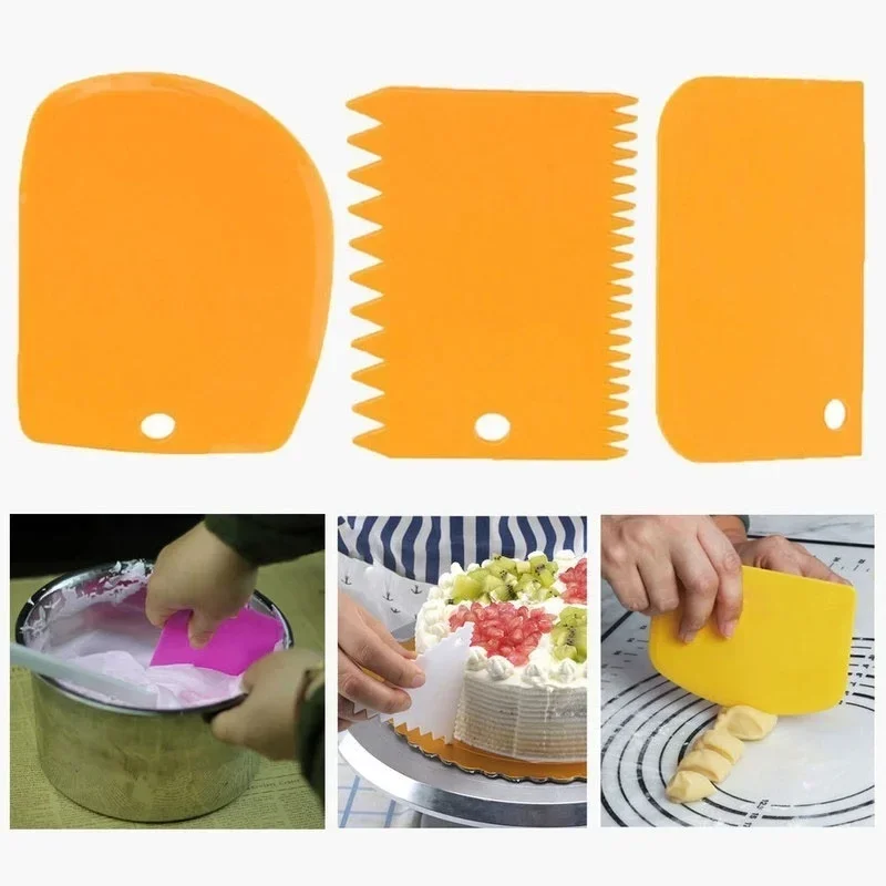 Dough Scraper, Baking Tool, Dough Cutter, Baking Accessories, Cake Scraper, Baking Spatula 3 Pcs/Set Dough Cutter Cake Slicer