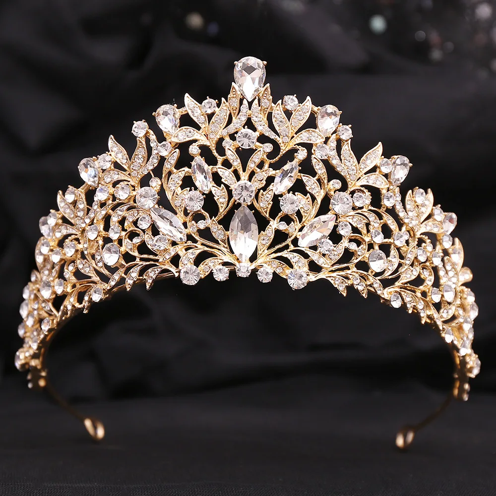 Wedding Hair Tiara Crystal Bridal Tiara Crown Diadem Veil Tiaras Wedding Hair Accessories Headpieces Head Jewelry hair accessory hair headdress jewelry accessories bridal headwear hair band crown