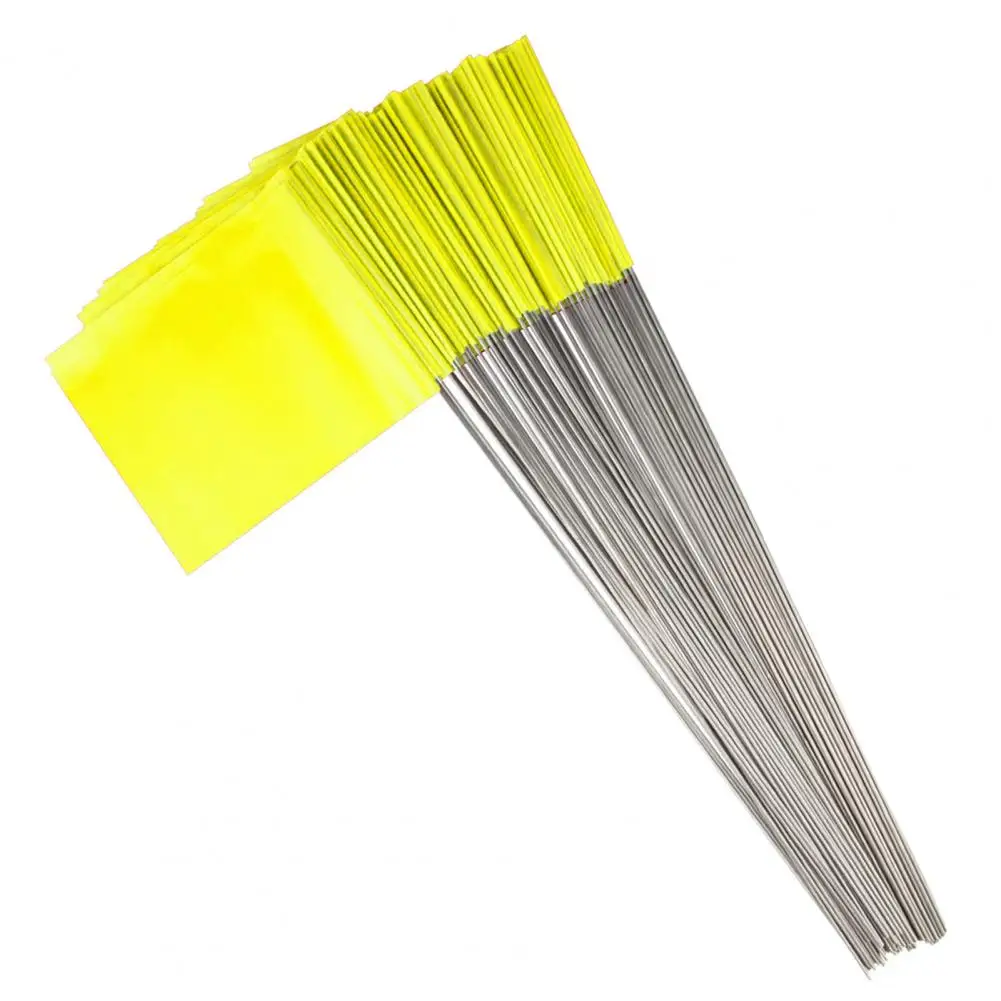 IKAYAS Markierungsflaggen Set - 50 Stück (25 Rot, 25 Blau), 10x13 Cm PVC, Für Garten, Rasen, Vermessung