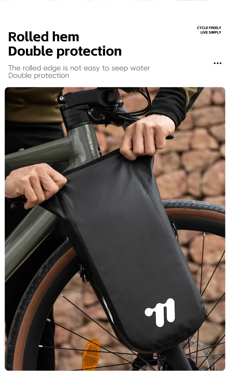 WEST BIKING Fahrrad-Vorderradgabel-Tasche 5,5L Vollständig Wasserdicht Schnellverschluss Fahrradtasche Radfahrer-Aufbewahrungstasche MTB Rennrad Zubehör – Detail 7