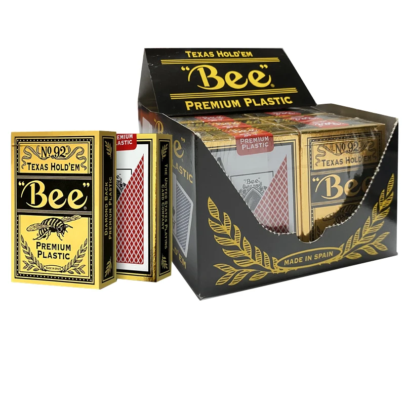 

Bee Premium Plastic Playing Cards Jumbo Index Deck Waterproof Collectible Poker Card Games