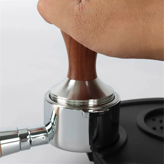 51/53/58/58,35 Mm -Es Kávécsonkítás 304Stailtle Acél Piros Szantálfa Fogantyúval Tamper Espresso Por Kávé Kiegészítők A Barista Számára - Image 5