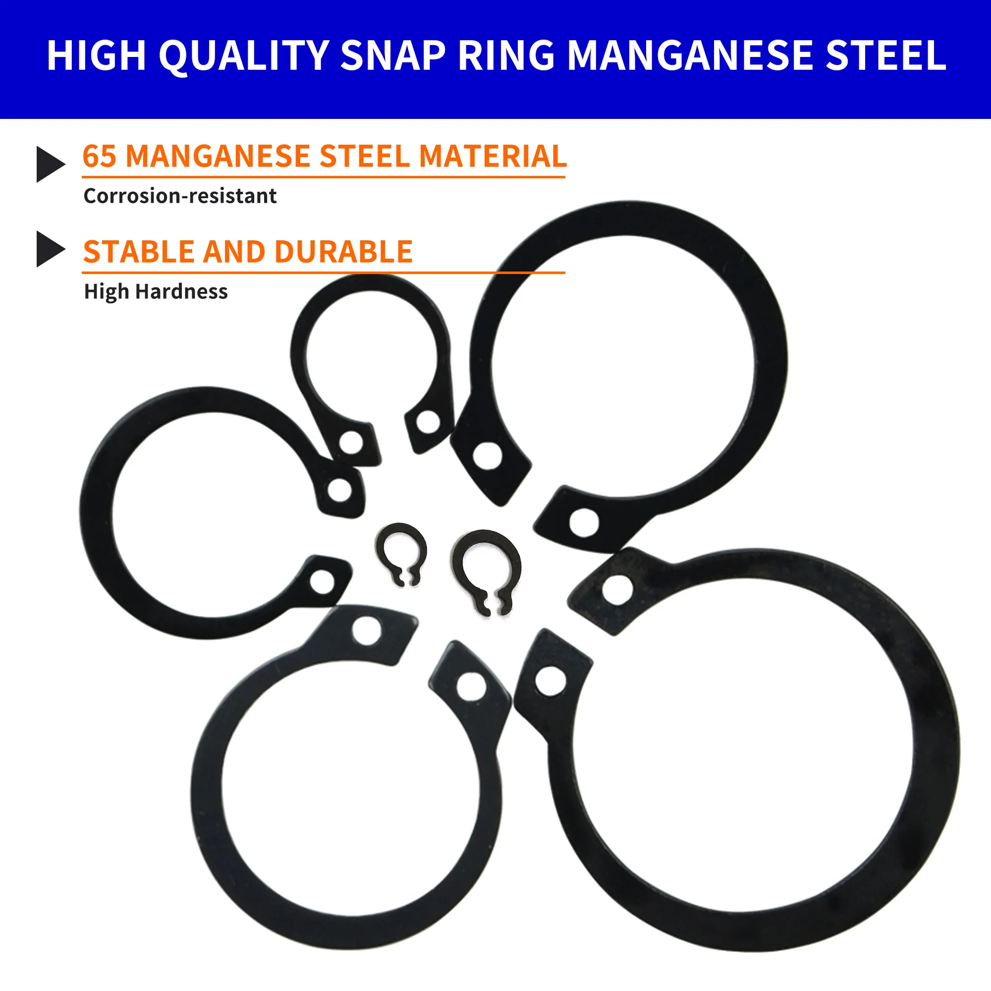 Manganese Steel Snap Ring 200/380pcs Clasp Store Category External Clasp Fixed Set Shop Assortment For Mechanic