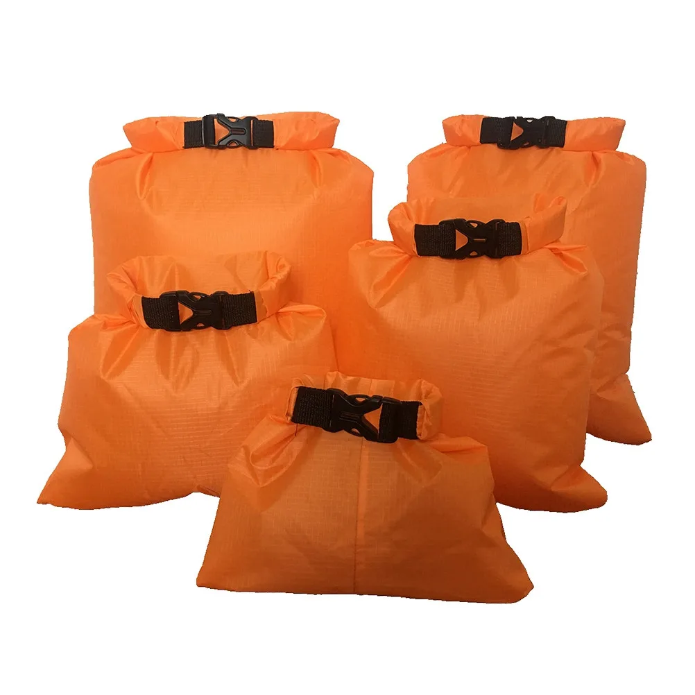 5Pcs 방수 드라이 백 세트 휴대용 래프팅 업스트림 드리프팅 야외 보관 파우치 S M L Xl Xxl 카약 캠핑 보트 타기용