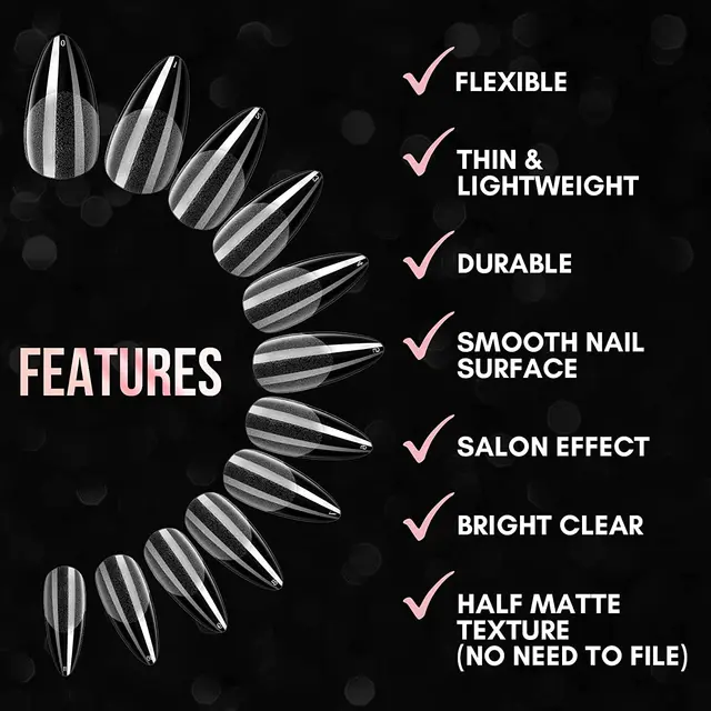 Soft Gel Full Cover Almond Nail Tips