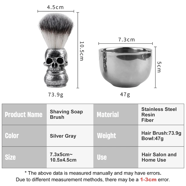 Spazzola da barba per barbiere Spazzola per la pulizia della barba da uomo Ciotola per sapone schiumogeno Strumenti per la rasatura del salone Ciotola da barba Spazzola per capelli Set di spazzole per barba 6