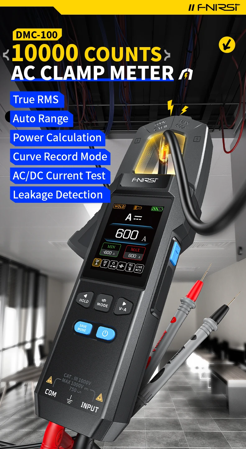 DC AC Clamp Seter 10000 Count Digital Multimeter 600A Current Clamp Tester NCV M
