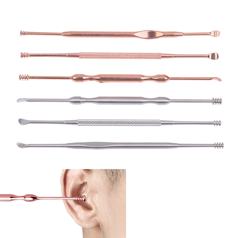 1/3Pcs 11.8cm Double Head Wax Removal Cleaner Earwax Remover 360° Cleaning Pick Stainless Steel Ear Care Tools_voghion.com
