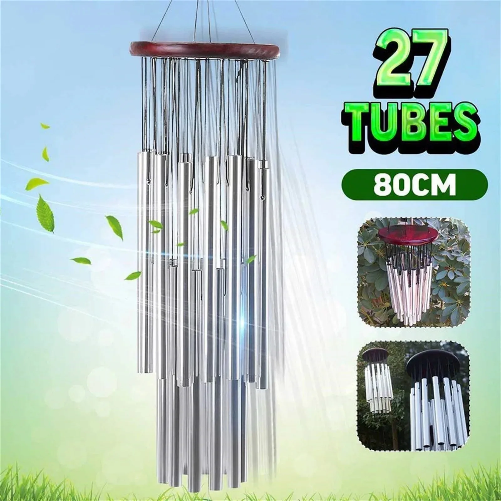 Outdoor Wind Chimes 27 Tubes Handmade Large Wind Chimes for Outside Tuned Hummingbird Aeolian Bells
