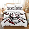 Baseball Sports Bedding Set Duvet Cover Pillowcase 100% Polyester King Size 3D Comforter Digital Printing Quilt Cover For Boys 3