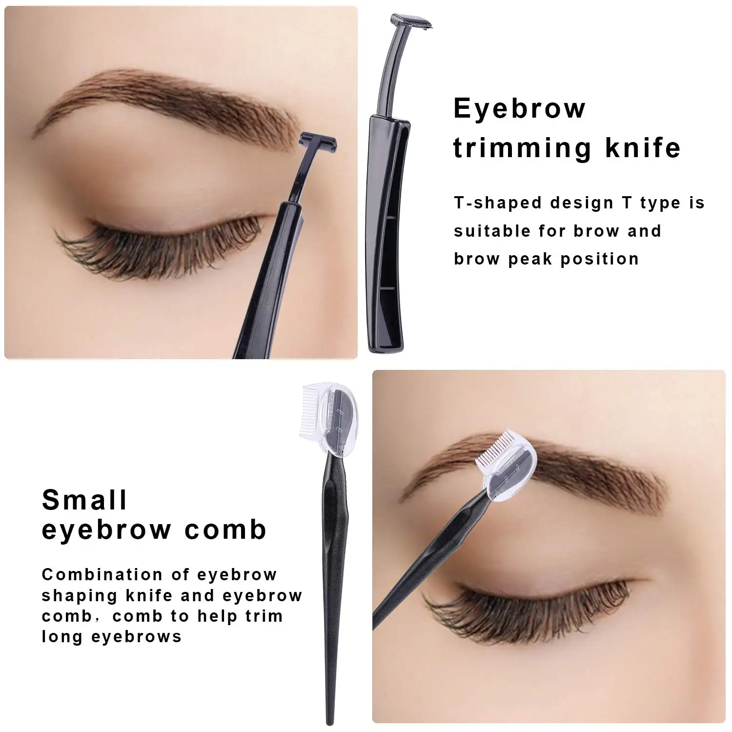 5PCS Specialized Eyebrow Trimmer Set Scissors Tweezers Eyebrow Razor Scraping Comb Razor Clip Makeup Tools Set