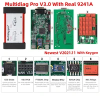 Multidiag Pro 2021.11 With Keygen V3.0 Real 9241A Chip Bluetooth OBD2 Scanner TCS PRO Car Truck Diagnostic Tool DS  NEC Relays 1