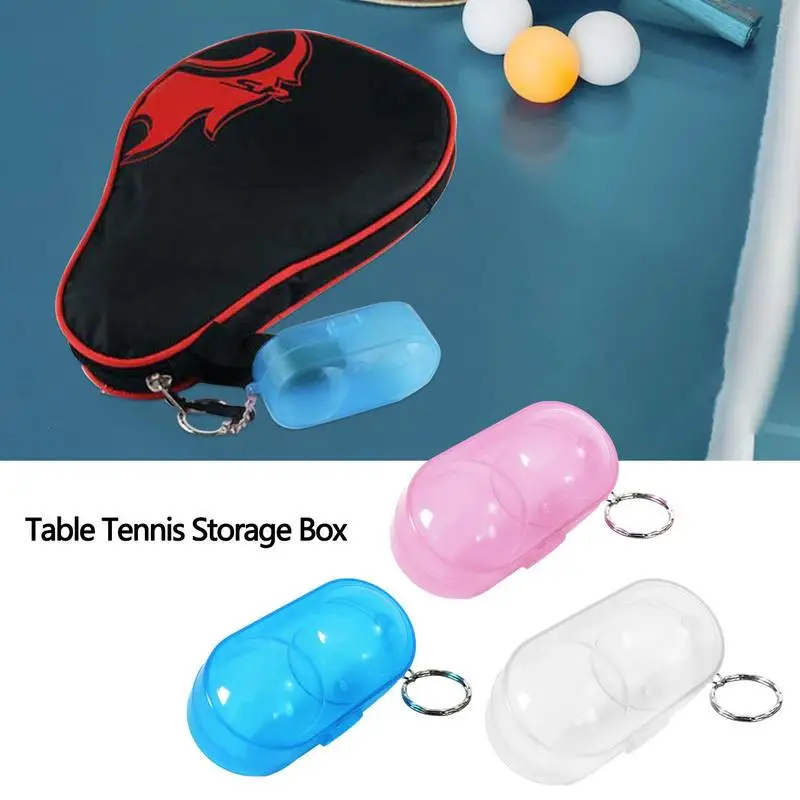 Table Tennis Ball Container Box Hard Plastic Case Ping Pong Ball Storage Box With Keychain Table Tennis Storage Gift Ping Pong Ball Container