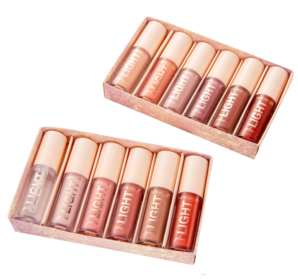 Lip Gloss Set - 6 PCS Long-Lasting Liquid Lip Stains with Mirror