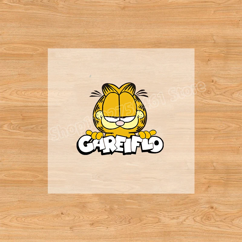 Garfield Iron on Sticker Anime Cartoon Heat Transfer Stickers Cute Kawaii DIY Clothes Backpack Decoration Kids Birthday Gifts