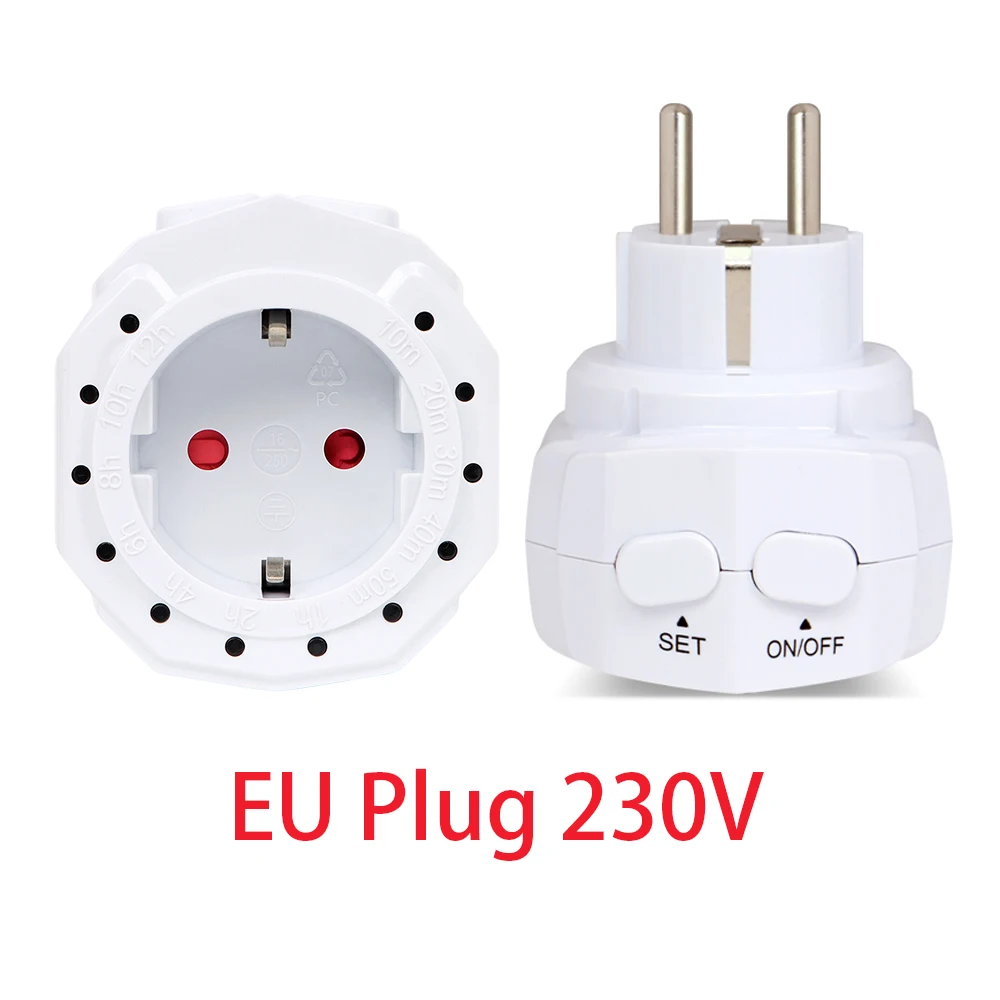 10min-12h Countdown Timer Socket AC230V EU Plug Timer Switch Mechanical Countdown Switch Outlet Charging Protector for Indoor