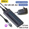 10 7 4 Port USB Hub 3.0 Aluminum A 3 0 Multi-hub Splitter Concentrator Multiple Extension Dock with Switch Adapter for PC Laptop 1