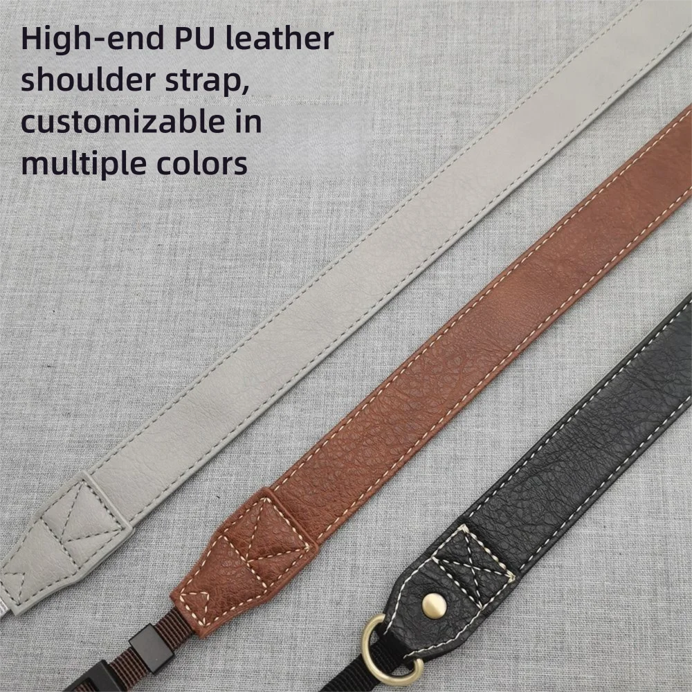 PU Leather Camera Shoulder Strap Retro Adjustable Neck Strap Lanyard Micro Single Strap for Canon G7x Nikon Fujifilm Sony Zv-1