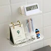 Folding Wall Mounted Shelf Saving Space Foldable Storage Rack PunchFree Phone Holder Wifi Router Storage Tray Bathroom Organizer 4