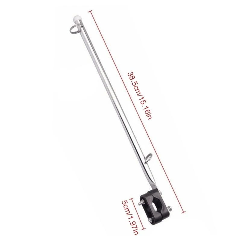 Stainless Steel Rails Mounted Strong Poles Base Bright Polished Attractive Staff for Marine Boat Yacht Pontoon