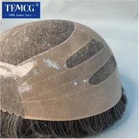 Bond Mono & Pu Front And NPU Back More Durable For Male Hair Prosthesis 100% Natural Human Hair Toupee Men Wig Exhuast Systems 2