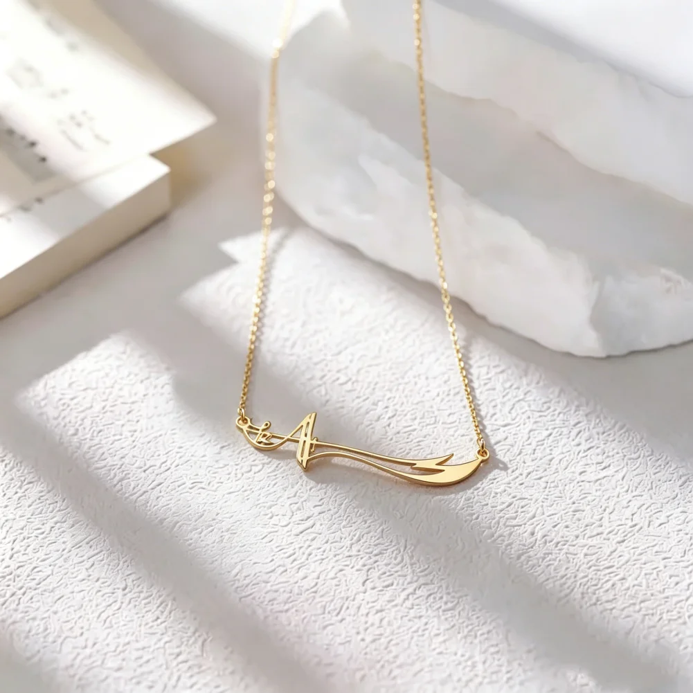 Zulfiqar Necklace Sword Pendant Gold Color Zulfikar Pendant Spiritual Islamic Jewelry Symbol Of Strength Faith Gift For Him_voghion.com
