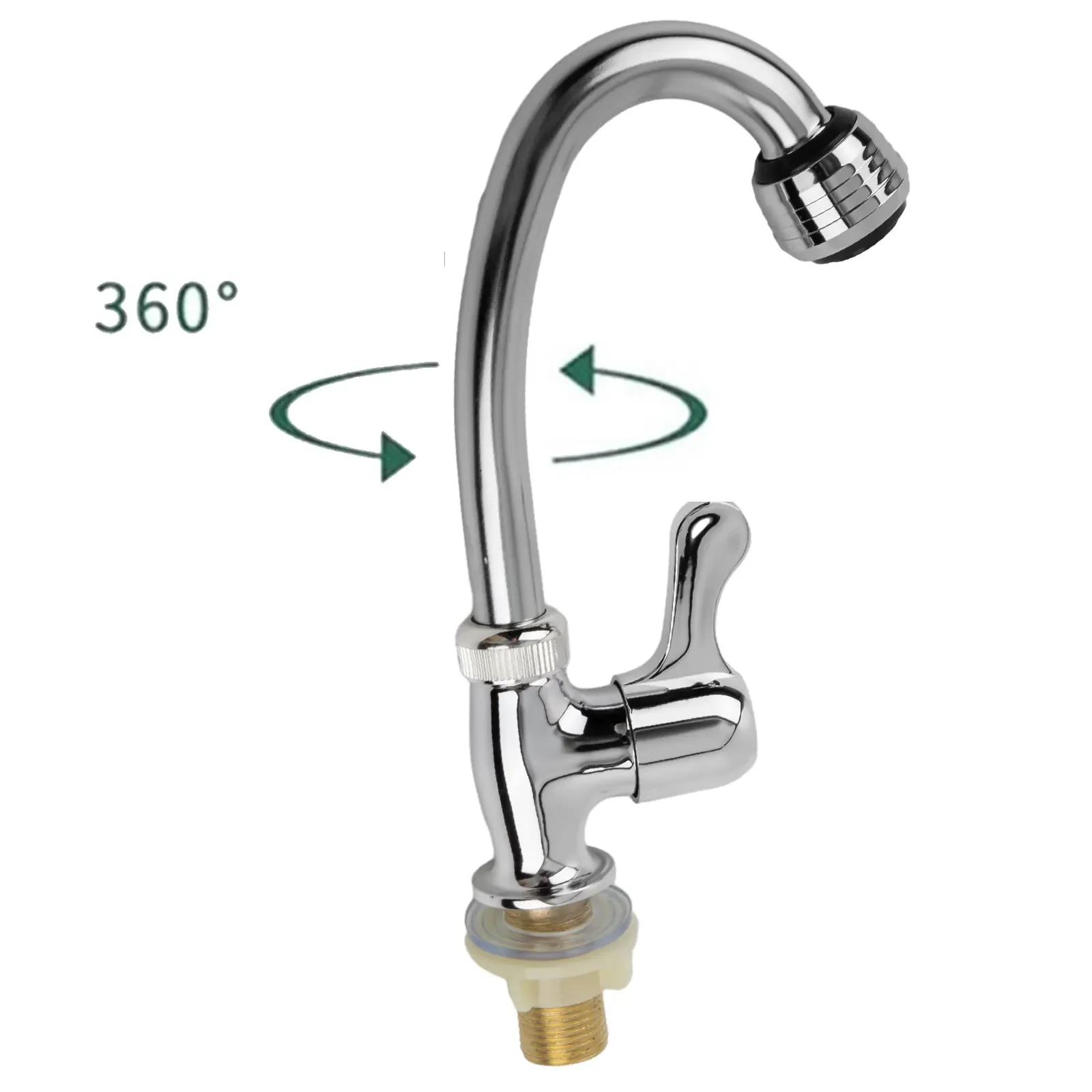 

1 PCS Kitchen Faucet Plastic Steel Silver Single Cold Water Purifier Lever Hole Tap For Kitchens Bars/bathrooms Toilets NEW