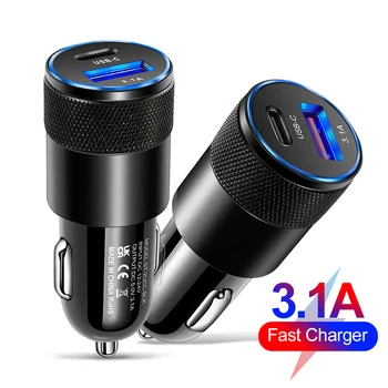 1 pz 65 W USB Caricabatteria per auto Ricarica rapida 3.0 Tipo C Adattatore per telefono a ricarica rapida Caricabatterie rapido Parti di automobili