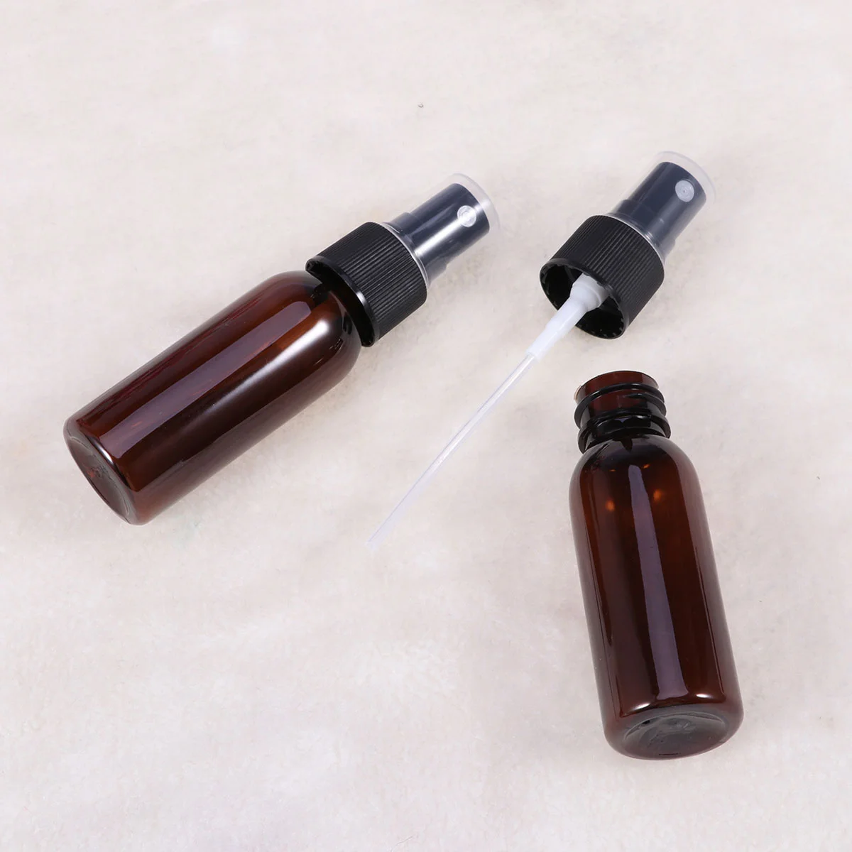 10/20pcs Mini Brown Plastic Press Pump Small Empty Travel Bottles Skin Care Make Up Container Oils Liquid Perfume