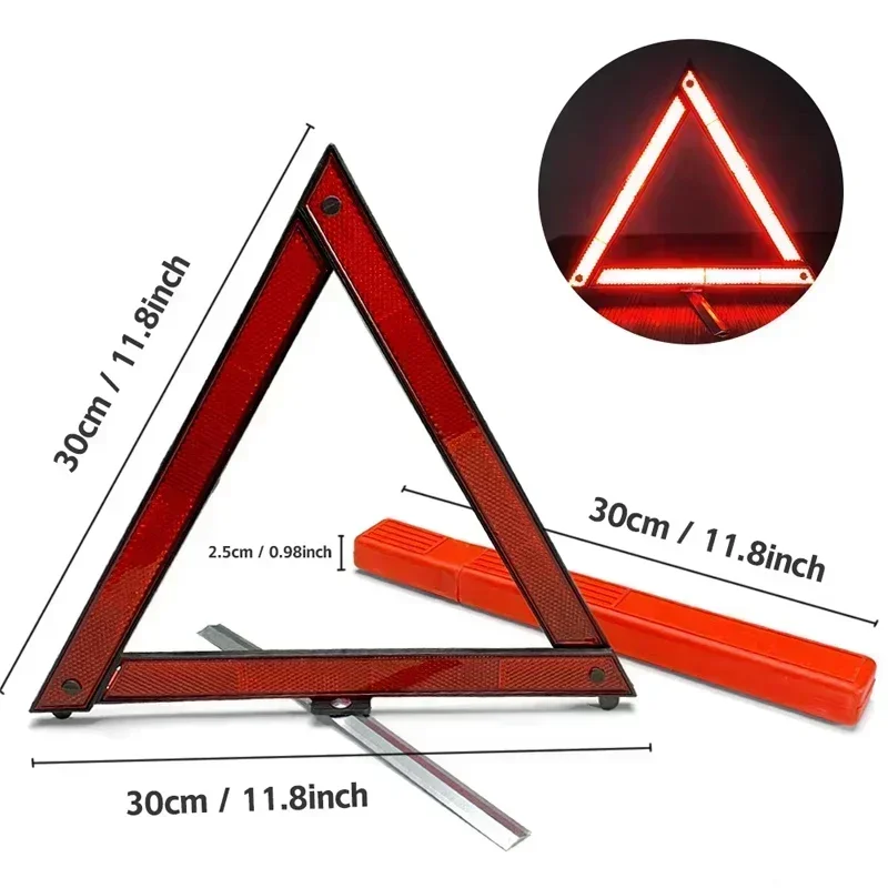 Triangle Reflective Warning Sign Foldable Red Car Hazard Breakdown Stand Emergency EU Portable Parking Rack Reflector