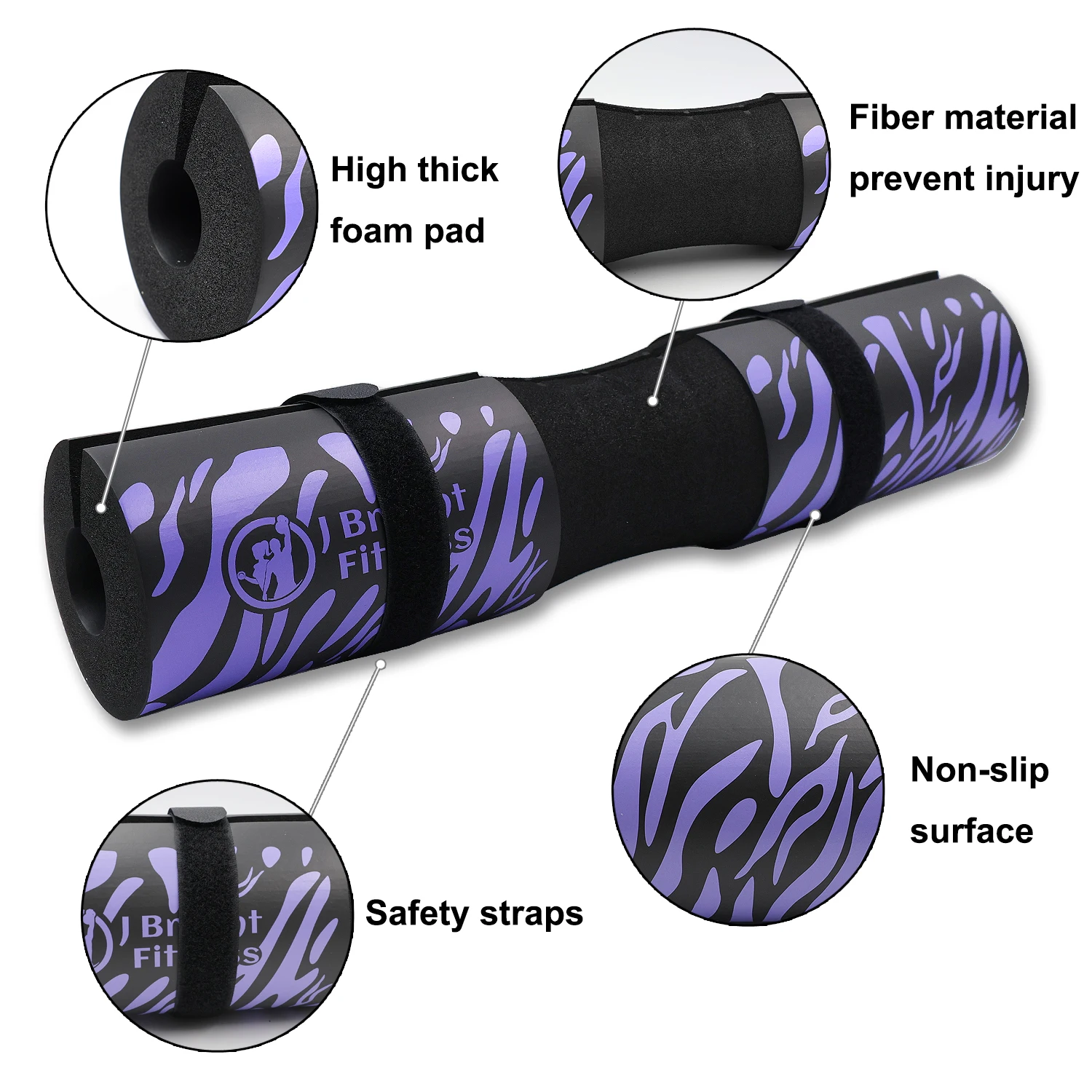 Barbell Pad with Cow Print for Hip Thrusts, Squats Lunges Neck & Shoulder Squat Bar Pad Cushion Support Foam for Extra Comfot 3
