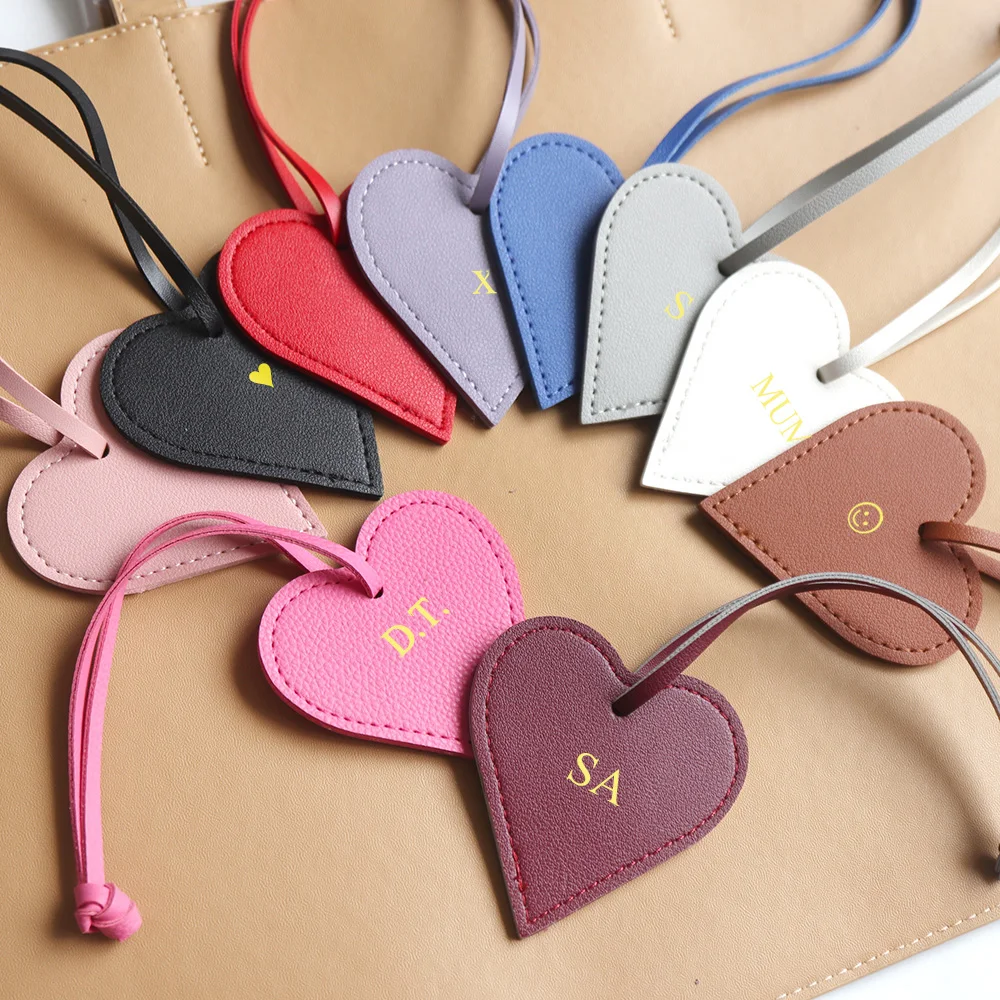 Personalisieren Sie den Namen, Herz-Taschen-Charm, modische Damen-Handtaschen-Accessoires, Ornamente, neue schöne benutzerdefinierte Buchstaben, Herz-Anhänger zum Aufhängen – Detail 3