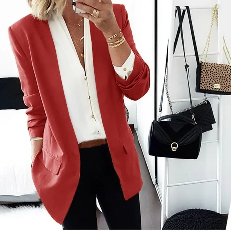 

Fashion Women's Jacket Solid Slim Long Sleeve Loose Suit Coat New Spring Summer Casual Jackets 2023 OL Women's Suit Ropa Mujer