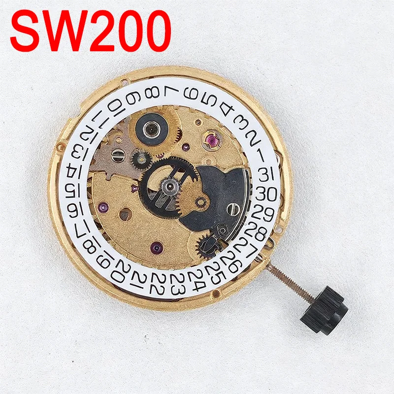 신형 스위스 SW200 자동 기계식 무브먼트 싱글 캘린더 세 개의 바늘 세 개의 포인트 화이트/골드 기계식 무브먼트