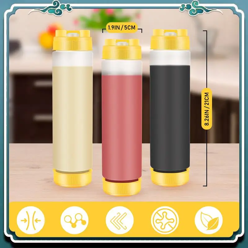 Squeeze Bottle Inverted Plastic Squeeze Bottles 16Oz Refillable Tip Large Valve Dispenser Condiment For Sauces Ketchup