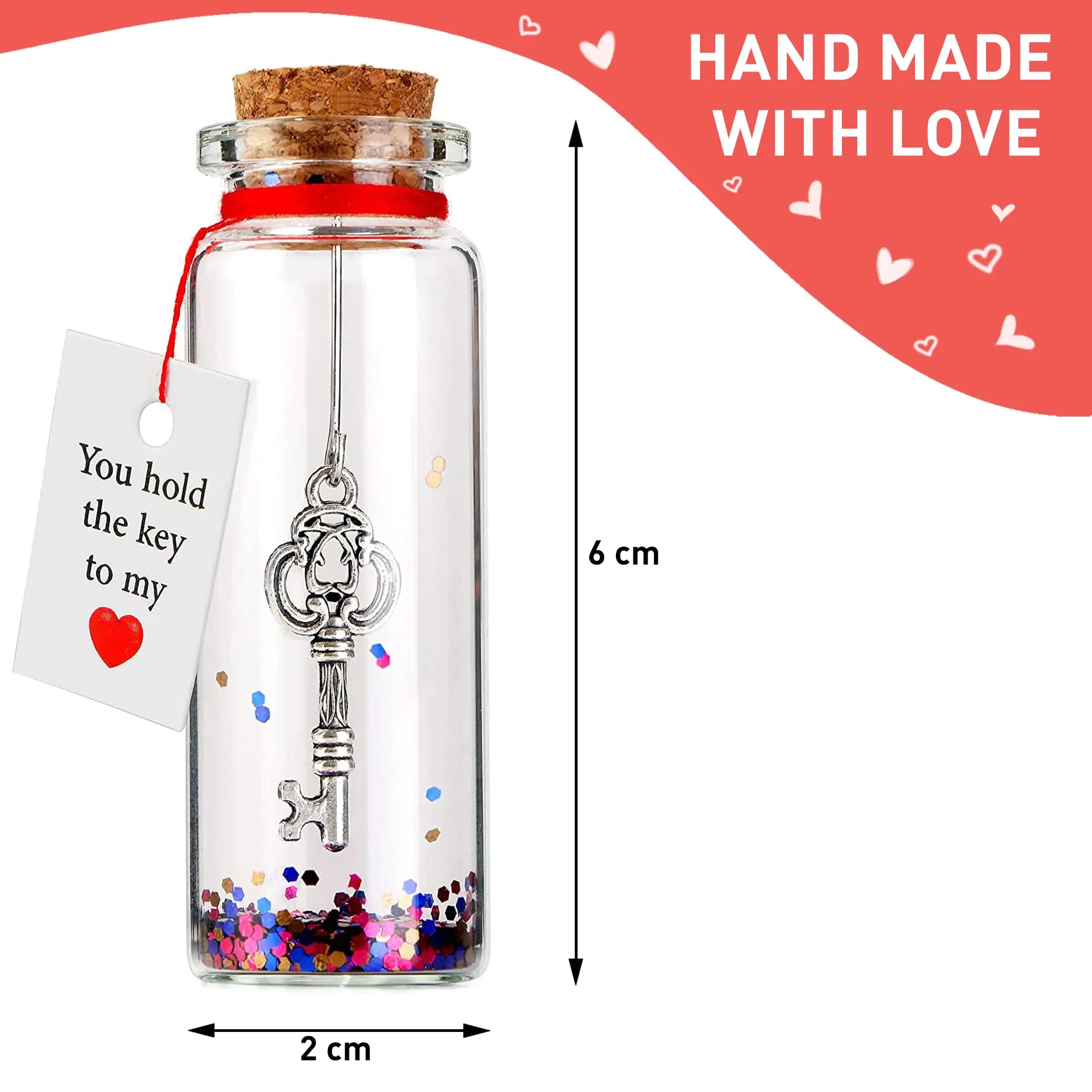 Glass Bottles Key Wishing Bottle Valentine's Day Table Decoration Bottle Valentine's Day Gift